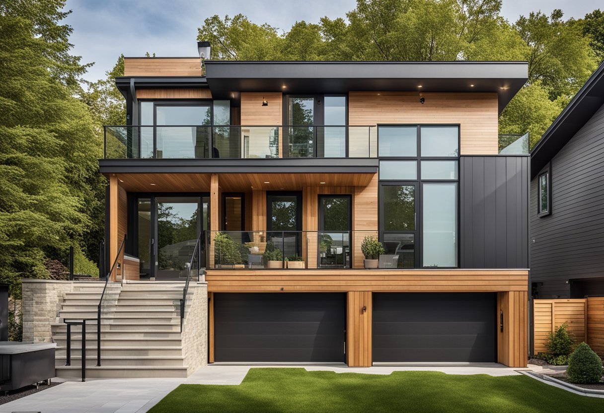 A newly constructed home addition in the Toronto Beaches, surrounded by satisfied client testimonials and reviews