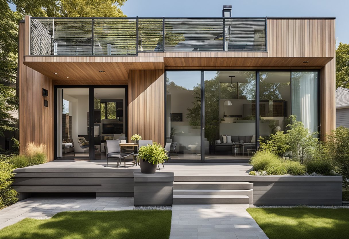 A sunny day in the Toronto Beaches neighborhood, with a newly constructed home addition by ELJ Contracting. The modern design seamlessly blends with the surrounding architecture