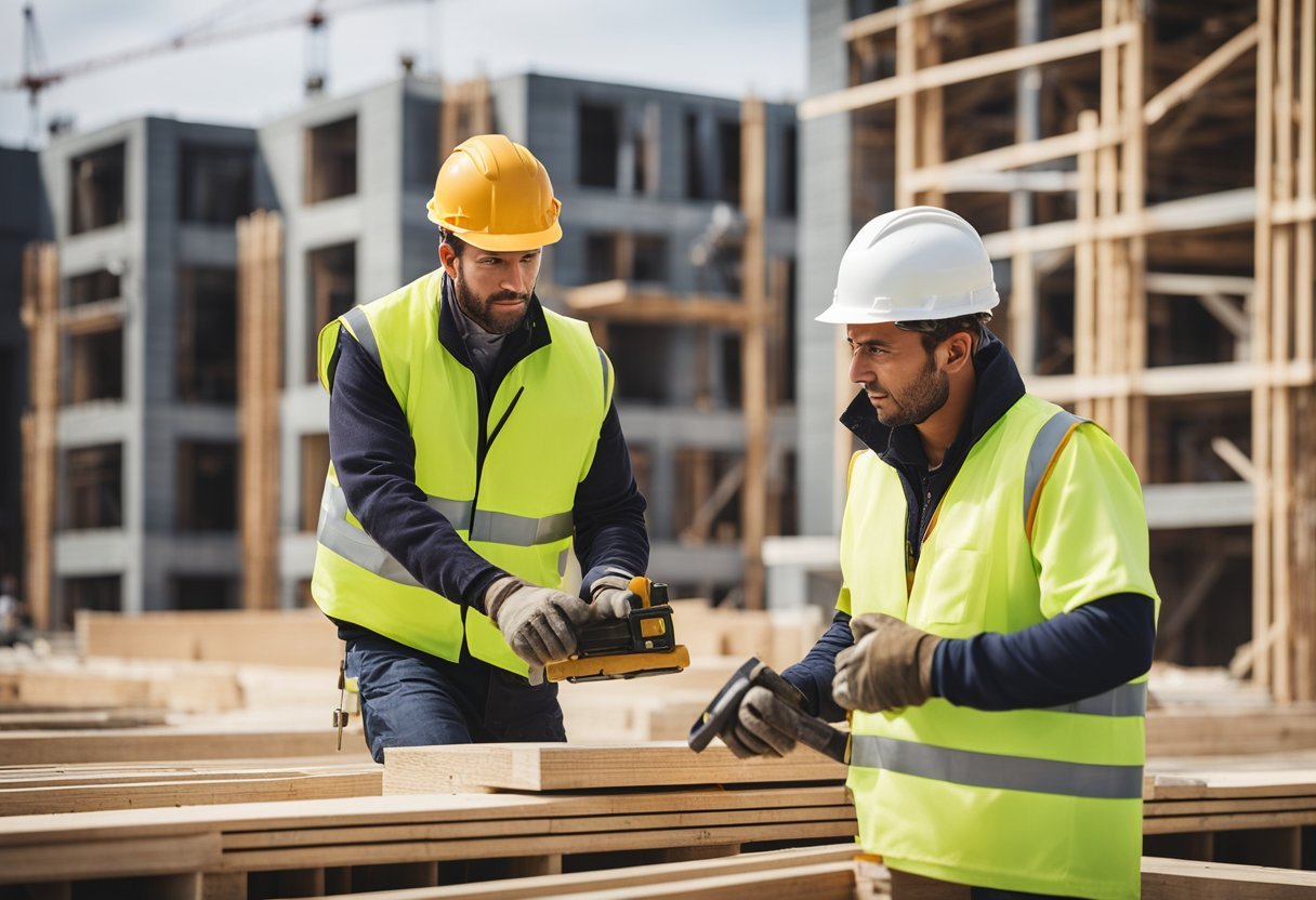 A construction site in Toronto with workers building new homes for ELJ contracting